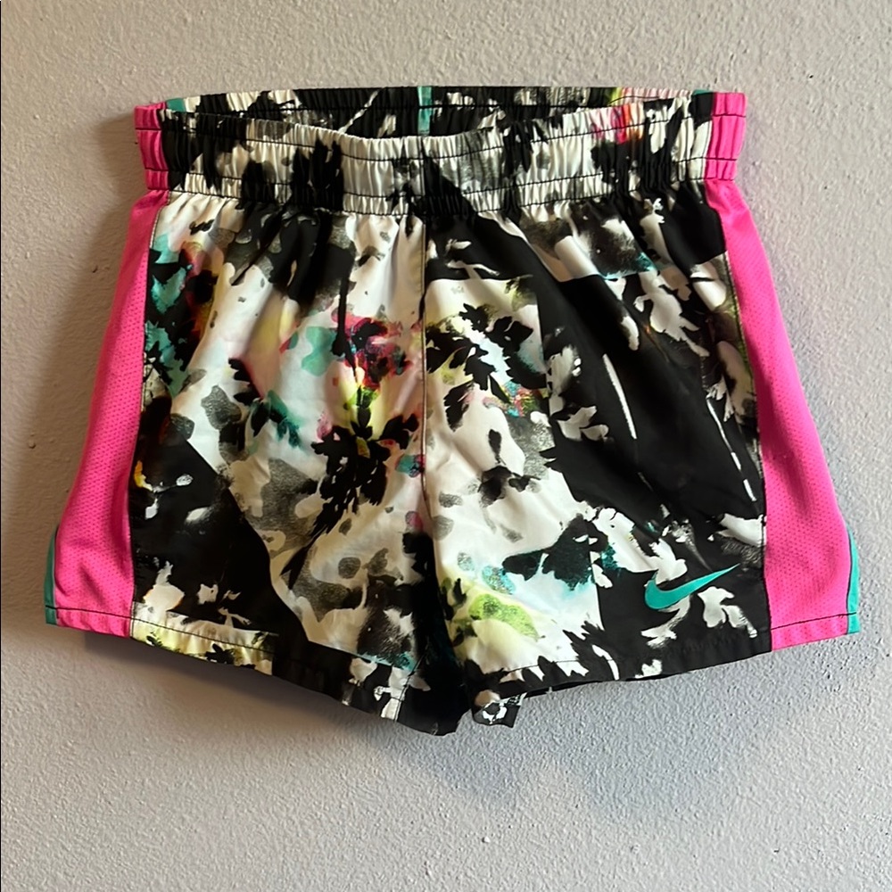 Nike Black and Pink Abstract Shorts